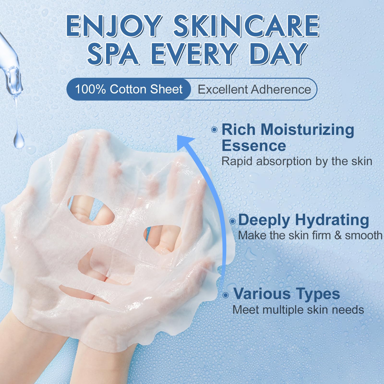 Drovanop 14 Pack Sheet Face Masks Skincare